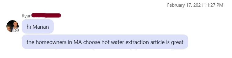 Ryan DiGregorio testimonial to article writing
